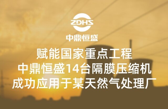 赋能国家重点工程｜中鼎恒盛14台隔膜压缩机成功应用于某天然气处理厂